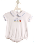 LITTLE ENGLISH WHITE EMBROIDERED KNIT BUBBLE